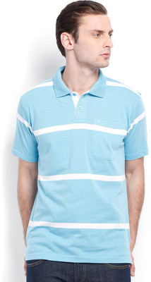 

Vivaldi Striped Men's Polo Neck Blue T-Shirt, Grottoblue