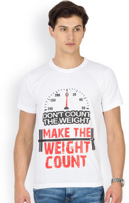 

Kingaroo Printed Men' Round Neck White T-Shirt