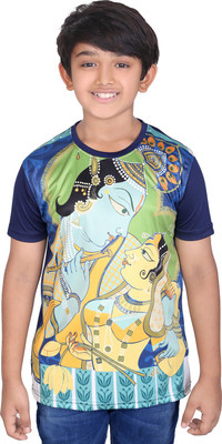 

Tantra Boys Graphic Print Polyester T Shirt(Dark Blue, Pack of 1)