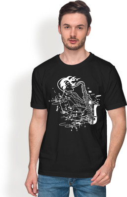 

Leviticus Graphic Print Men's Round Neck Black T-Shirt