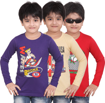 

FabTag - Dongli Boys Graphic Print T Shirt(Multicolor, Pack of 3