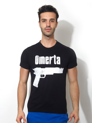 

Smugglerz Inc. Graphic Print Men's Round Neck Black T-Shirt