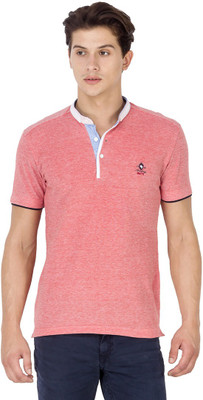 

Mufti Solid Men's Henley Pink T-Shirt, Orange