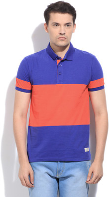 

United Colors of Benetton. Striped Men's Polo Neck Blue, Red T-Shirt, 901