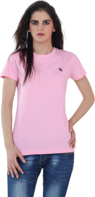 

The Cotton Company Solid Women' Round Neck Pink T-Shirt, Bubblegum(lt.pink)