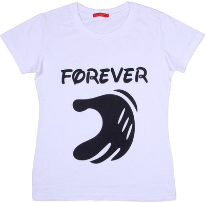 

Vivid Bharti Printed Women's Round Neck White T-Shirt