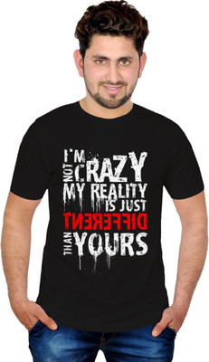 INKIT Graphic Print Men' Round Neck Black T-Shirt