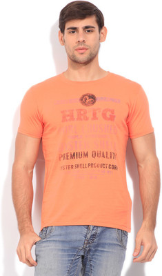 

Pepe Jeans Printed Men's Round Neck Orange T-Shirt, Rust