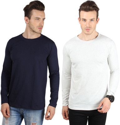 

SayItLoud Printed Men's Round Neck Blue, Grey T-Shirt(Pack of 2, Ash grey;navy