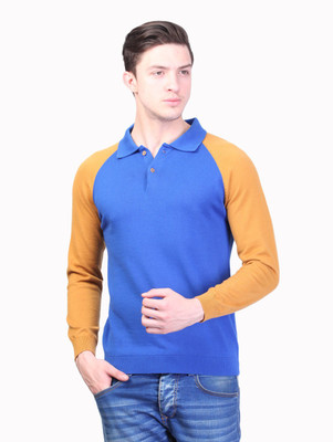 

Kalt Solid Men Polo Neck Multicolor T-Shirt, Cobalt;mustard