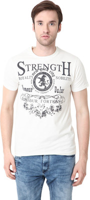 

Mudo Printed Men's Round Neck White T-Shirt