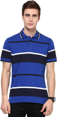 

Mudo Striped Men's Mandarin Collar Multicolor T-Shirt, Multi