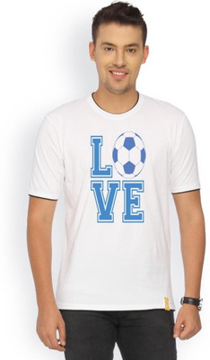

Campus Sutra Printed Men Round Neck White T-Shirt