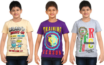 

FabTag - Dongli Boys Printed T Shirt(Multicolor, Pack of 3
