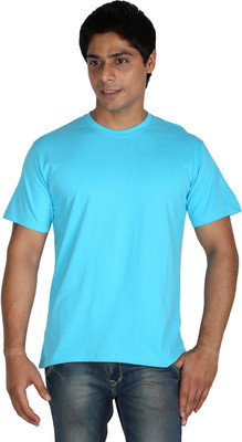 Trendster Solid Men' Round Neck Blue T-Shirt