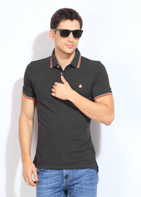 

United Colors of Benetton. Solid Men's Polo Neck Grey T-Shirt, 06w