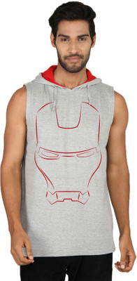 

SayItLoud Printed Men' Hooded Grey T-Shirt