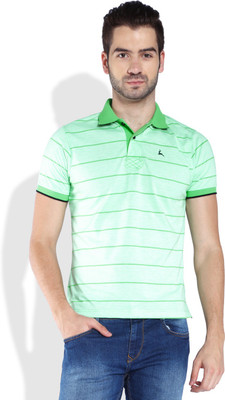 

Parx Striped Men's Polo Neck Green T-Shirt