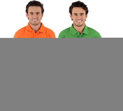 

Blaze Solid Men's Polo Neck Multicolor T-Shirt(Pack of 2, Light green;orange