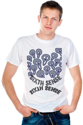 

6th Cross Graphic Print Men's Round Neck White T-Shirt