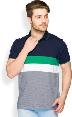 

Parx Striped Men's Polo Neck Multicolor T-Shirt, Green