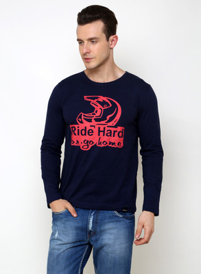 

Rigo Printed Men's Round Neck Blue T-Shirt