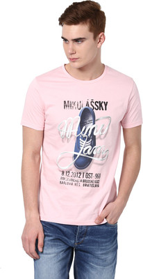 

Fritzberg Printed Men's Round Neck Pink T-Shirt