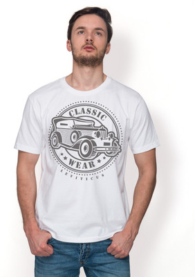 

Leviticus Graphic Print Men's Round Neck White T-Shirt