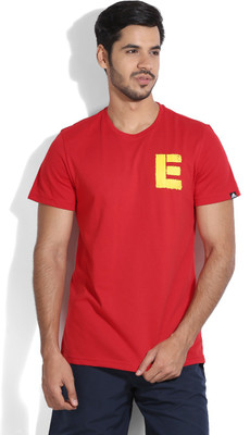 

ADIDAS Solid Men's Round Neck Red T-Shirt, � scarle/football�