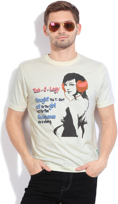 

Style Quotient Printed Men's Round Neck White T-Shirt, Off white