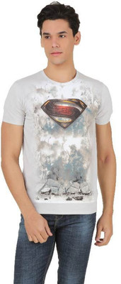 

Superman Printed Men's Round Neck Grey T-Shirt, Grey melange