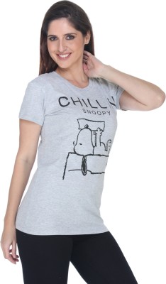 

Fast n Fashion Graphic Print Women's Round Neck Grey T-Shirt