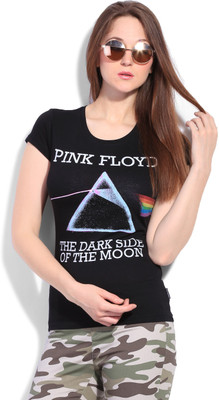 

Pink Floyd Printed Women's Round Neck Black T-Shirt