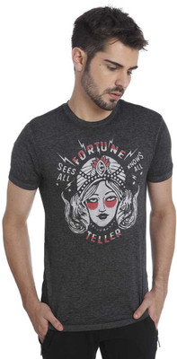 

Jack & Jones Graphic Print Men's Round Neck Grey T-Shirt, Caviar