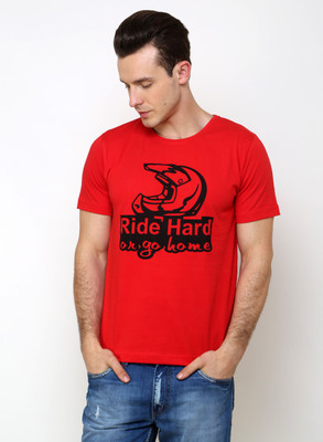 

Rigo Printed Men's Round Neck Red T-Shirt