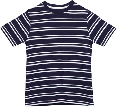 

Poppers by Pantaloons Boys Striped T Shirt(Blue, Pack of 1, Navy