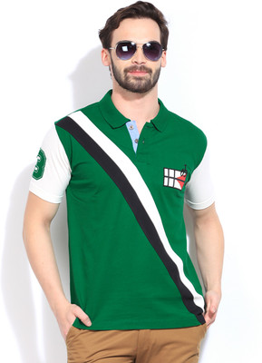 

Scullers Sport Striped Men's Polo Neck Green T-Shirt