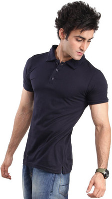 

Inkovy Solid Men's Polo Neck Dark Blue T-Shirt, Navy blue