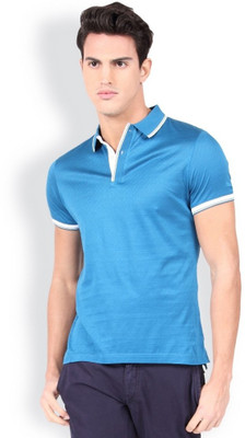 

Blackberrys Solid Men's Polo Neck Blue T-Shirt, Teal