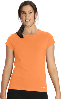 

Jockey Solid Women's Round Neck Orange T-Shirt, Melon orange