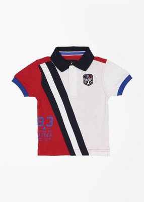 

Nautica Boys Striped Cotton T Shirt(Multicolor, Pack of 1, 622
