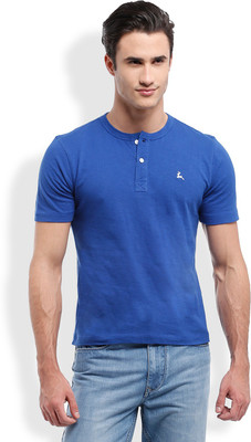 

Parx Solid Men's Henley Blue T-Shirt