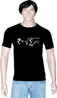 

Tshirt.in Graphic Print Men' Round Neck Black T-Shirt, Jet balck