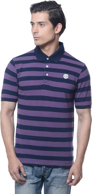 

Carve Striped Men' Polo Neck Purple T-Shirt
