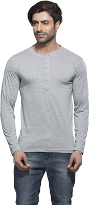 

Alan Jones Solid Men's Henley Grey T-Shirt, Milanch