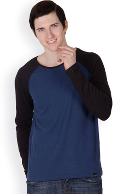 

Rigo Solid Men's Round Neck Blue, Black T-Shirt