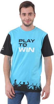 

Pure Play Printed Men's Round Neck Light Blue, Black T-Shirt, Cm07-sky blue