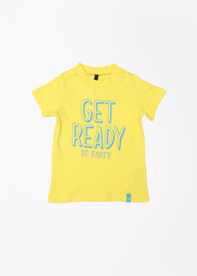 

United Colors of Benetton Boys Solid Cotton T Shirt(Yellow, Pack of 1, 10f