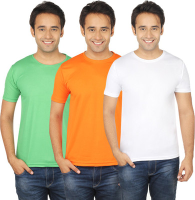 

Quetzal Solid Men's Round Neck White, Orange, Green T-Shirt(Pack of 3, Green;orange;white