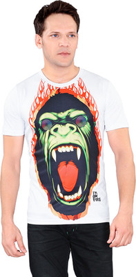 

Tantra Graphic Print Men's Round Neck White T-Shirt